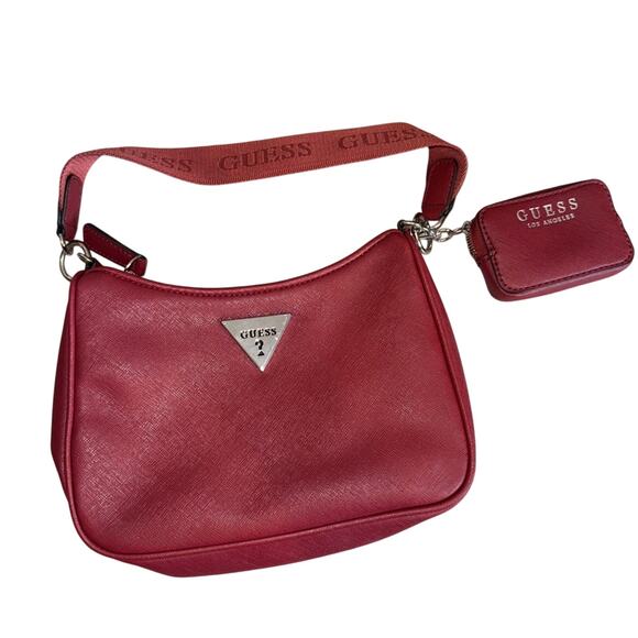 Guess Mini Crossbody Hobo Bag Red New - Picture 1 of 3